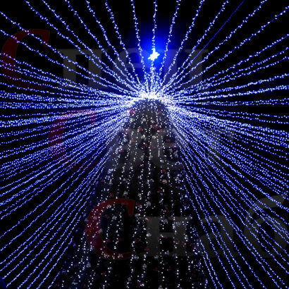 Уличное освещение - гирлянда "Звездное Небо" d=20м IP44 10м 90 нитей синий