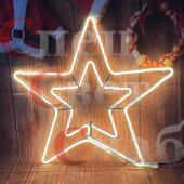 Световая фигура "Звезда двухконтурная" уличная тепло-белая