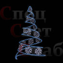 Светодиодная елка "Спираль со снежинками" 3 м Синий/Белый