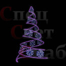 Светодиодная елка "Спираль со снежинками" 3 м Фиолетовый/Синий
