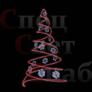 Светодиодная елка "Спираль со снежинками" 3 м Красный/Белый