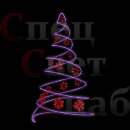 Светодиодная елка "Спираль со снежинками" 3 м Фиолетовый/Красный