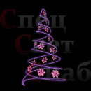 Светодиодная елка "Спираль со снежинками" 3 м Фиолетовый/Розовый